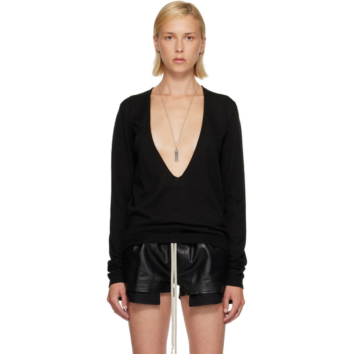 Photo: Rick Owens Black Tower Extreme V-Neck Sweater