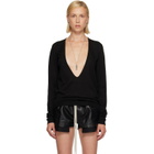 Rick Owens Black Tower Extreme V-Neck Sweater