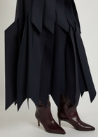 A.W.A.K.E Mode Laser-cut Woven Midi Skirt Navy