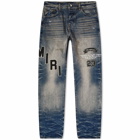 AMIRI Men's Hockey Logo Straight Jeans in Vintage Indigo