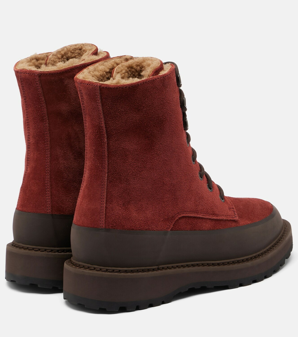 Le Monde Béryl Dolomite shearling-lined suede combat boots