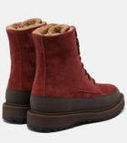 Le Monde Béryl Dolomite shearling-lined suede combat boots