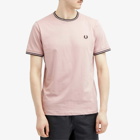 Fred Perry Men's Twin Tipped T-Shirt in Dusty Rose Pink/Black