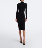 Gucci Jersey turtleneck midi dress
