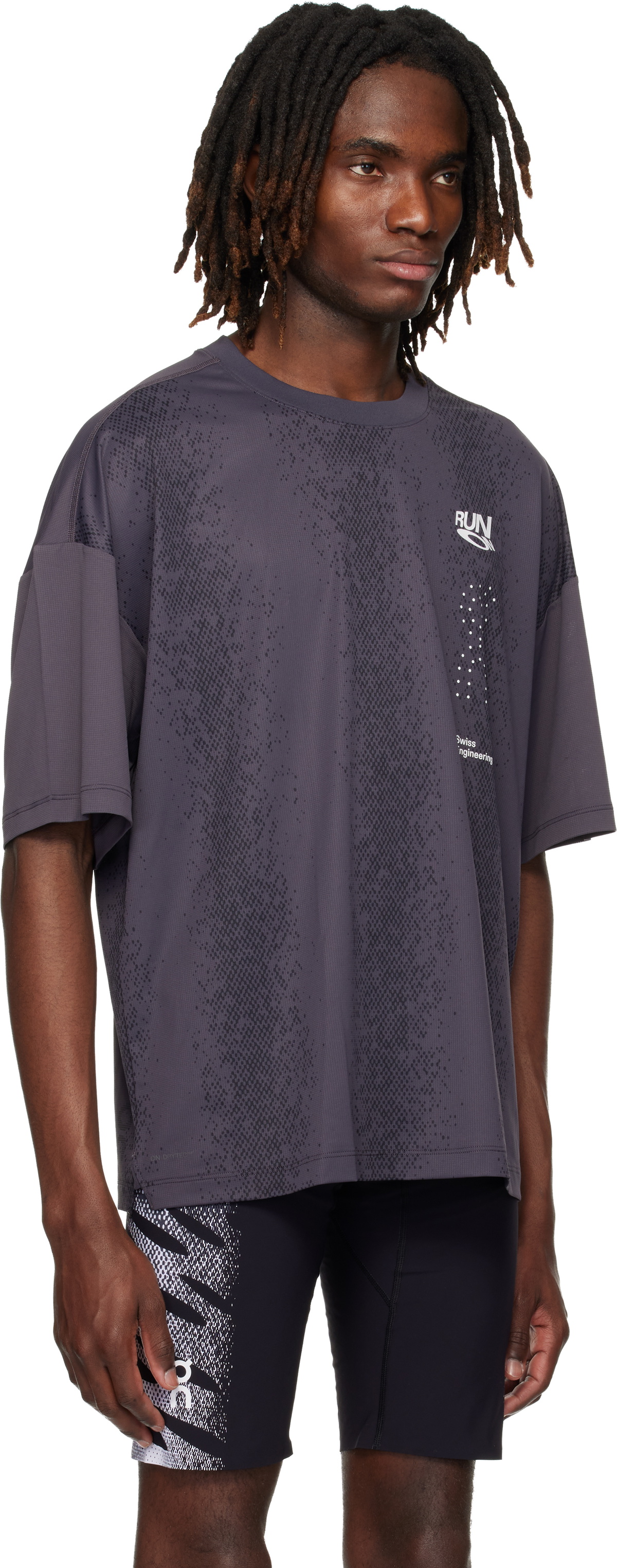 On Gray Performance Volt Running T-shirt