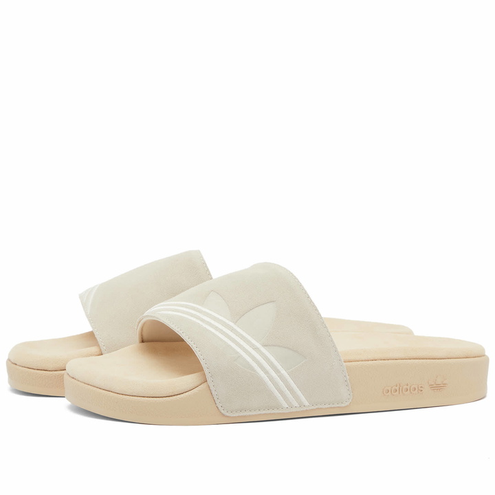 Photo: Adidas Men's Adilette Premium in White/Sand Strata