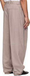 Hugo Taupe Fashion-Fit Front Pleat Belt Detail Trousers