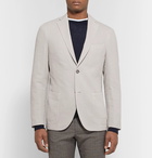 Incotex - Stone Slim-Fit Basketweave Cotton and Ramie-Blend Blazer - Stone