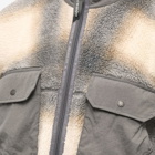 And Wander Men's Check Boa Jacket in Gray
