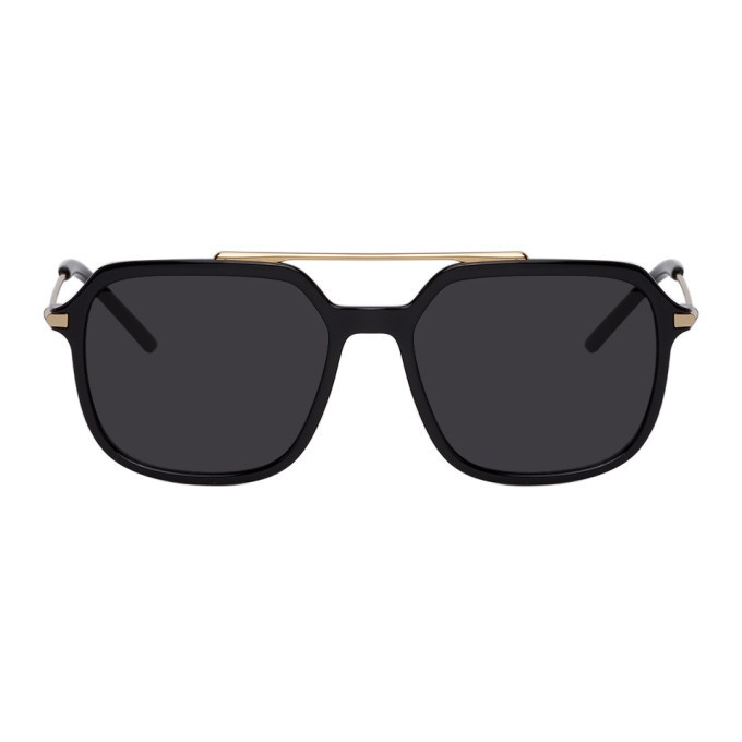 Photo: Dolce and Gabbana Black and Gold Slim Sunglasses