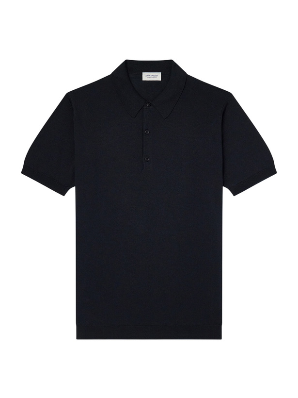 Photo: John Smedley - Macloud Knitted Merino Wool Polo Shirt - Black