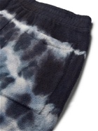 THE ELDER STATESMAN - Tie-Dyed Organic Cotton-Fleece Sweatpants - Blue