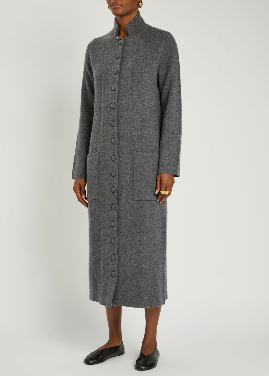 Lisa Yang Rhea Cashmere Cardigan Coat Grey