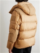 Burberry - Convertible Logo-Appliquéd Quilted Shell Hooded Down Jacket - Neutrals