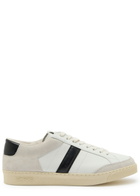 Tom Ford Panelled Suede and Grained Leather Sneakers White