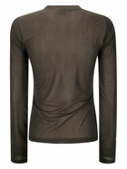 Ganni Sheer Mesh Jersey Long Sleeve Top