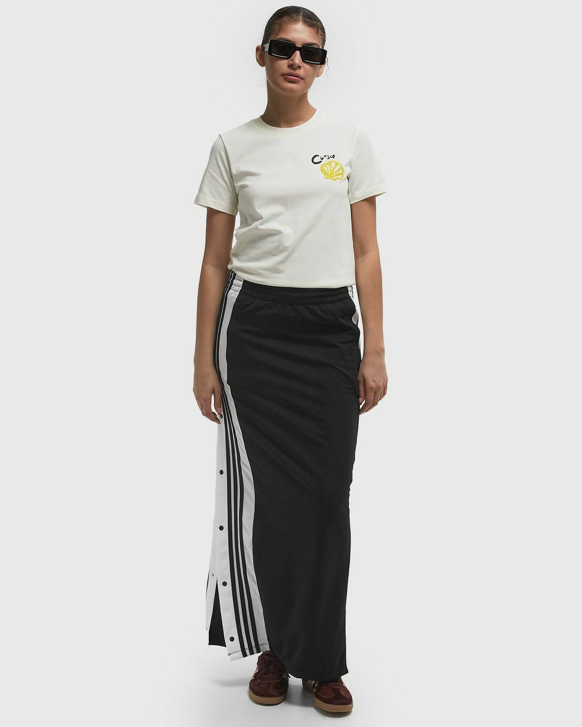 CLOSED EMBROIDERED TEE Beige Womens Shortsleefe