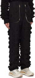Juntae Kim Black Laser-Slashed Padded Trousers