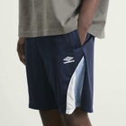 Umbro Men's Panelled Short in Baritone Blue/Brilliant White/Blue Fog