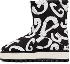 Dolce & Gabbana White & Black Graffiti Boots
