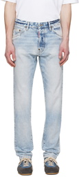 Dsquared2 Blue Light Diagonale Wash Teddy Jeans