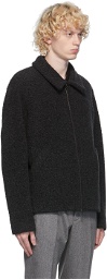 Harris Wharf London Grey Wool Golf Jacket
