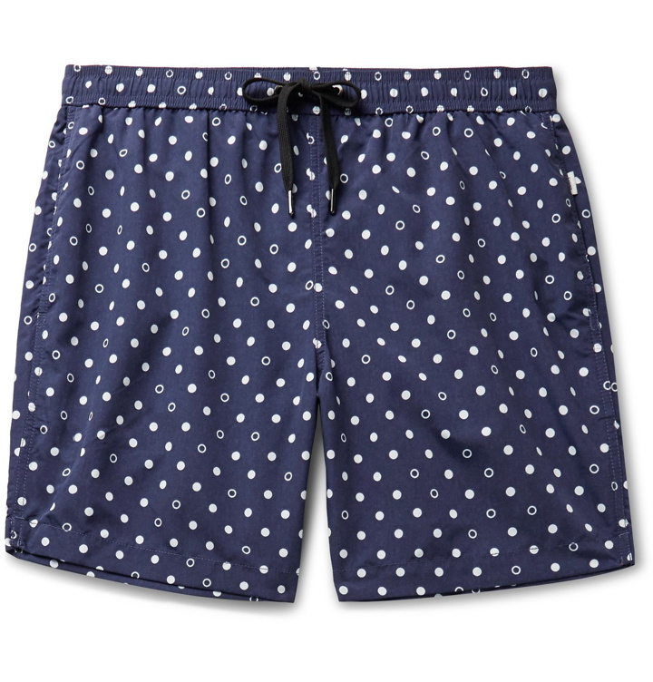 Photo: Onia - Charles Short-Length Polka-Dot Swim Shorts - Blue