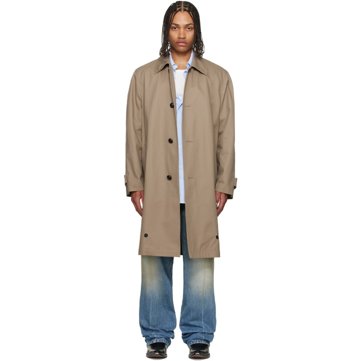 Photo: MM6 Maison Margiela Beige Single-Breasted Utility Coat