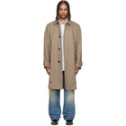 MM6 Maison Margiela Beige Single-Breasted Utility Coat