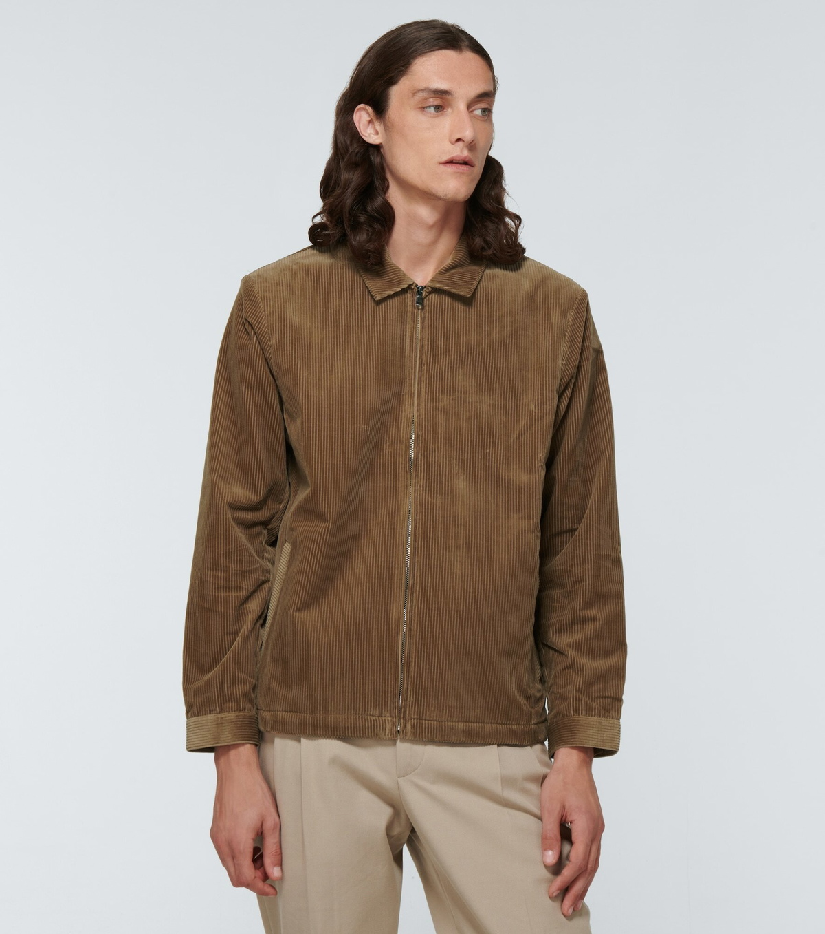 Jack & Jones harrington jacket with contrast collar in beige