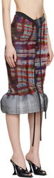 Ottolinger Red & Gray Mesh Padded Midi Skirt