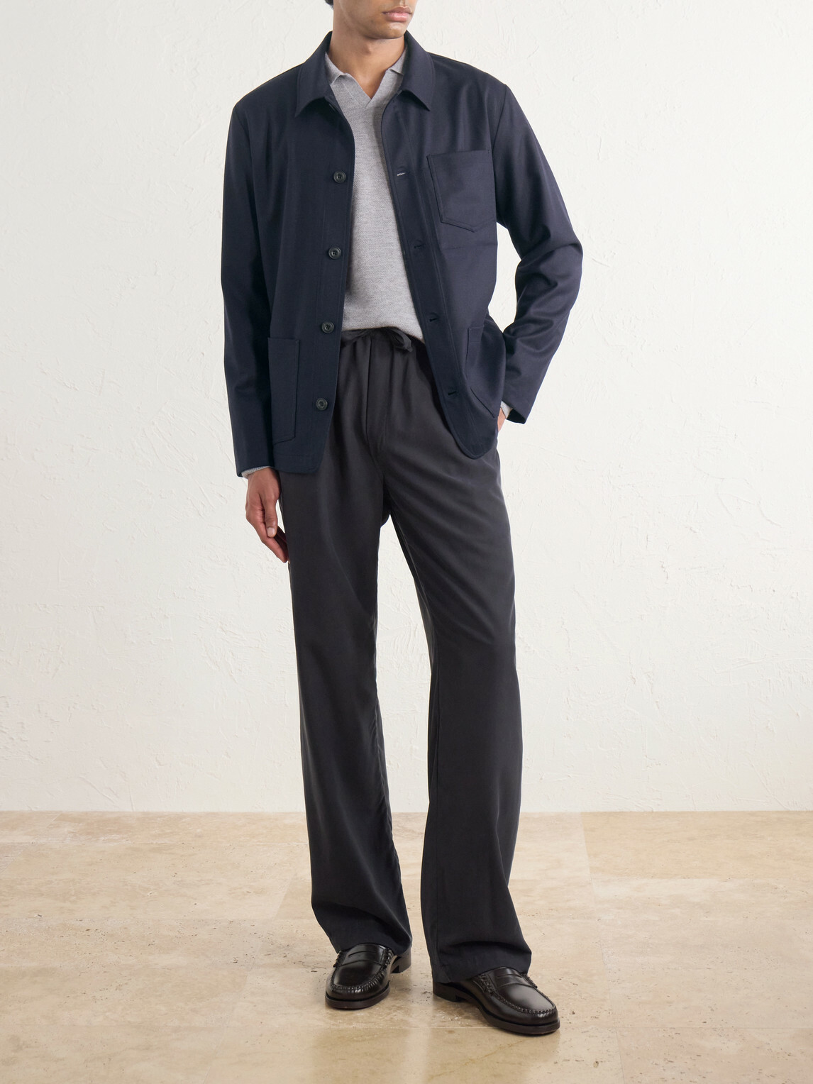 Altea - Pablo Wool-Blend Flannel Overshirt - Blue
