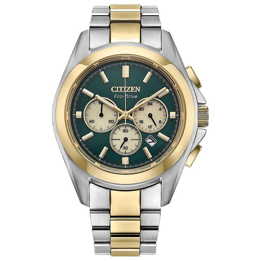 Citizen Sport Luxury Chronograph Green Dial Mens Watch CA4684-54X