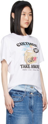 Moschino Jeans White 'Culture Take Away' T-Shirt