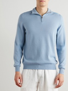 FEDELI - Favonio Slim-Fit Cashmere Half-Zip Sweater - Blue