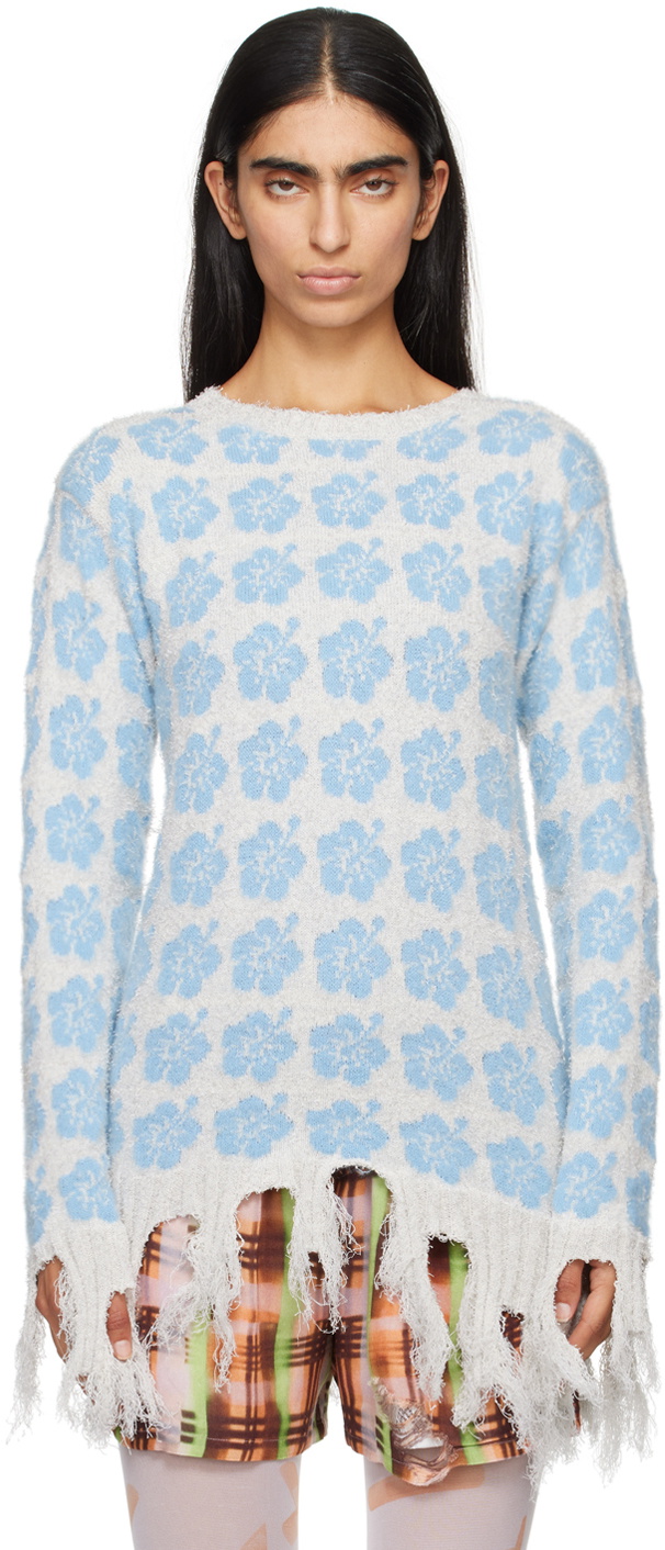 Ashley Williams Blue Ganguro Floral Sweater