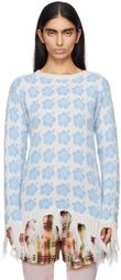 Ashley Williams Blue Ganguro Floral Sweater