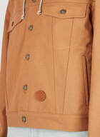 Gucci - Hooded Logo Patch Jacket in Brown