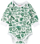 Charles Jeffrey Loverboy SSENSE Exclusive Baby White & Green Bodysuit