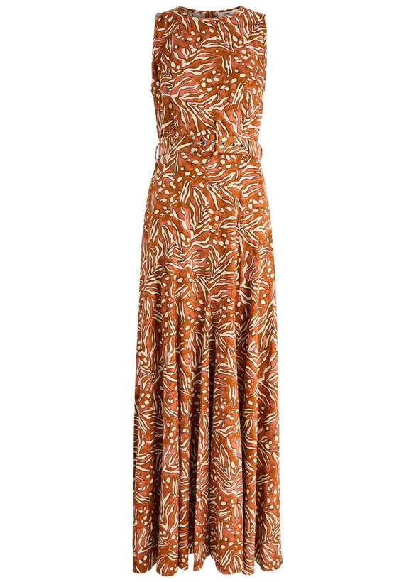 Photo: Diane Von Furstenberg Elliot Printed Cotton-blend Maxi Dress Caramel