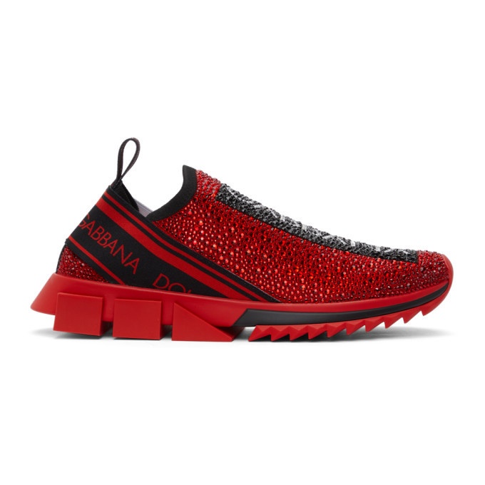 Photo: Dolce and Gabbana Red Sorrento Termostrass Sneakers