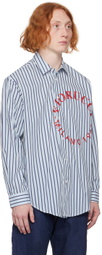 Fiorucci Blue & White Striped Shirt