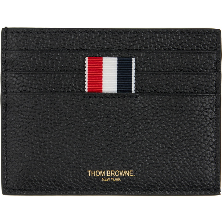 Photo: Thom Browne Black Pebble Grain Note Compartment Card Holder