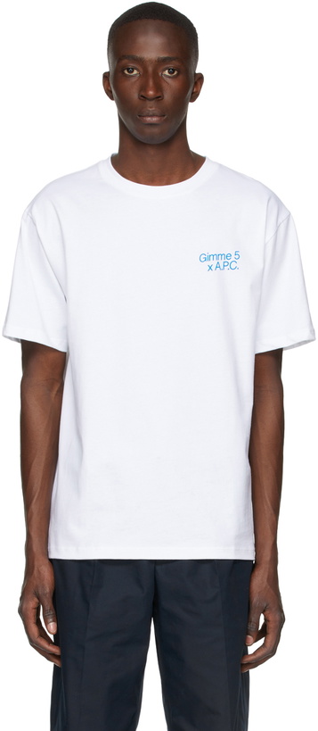 Photo: A.P.C. White Gimme Five Edition Steve T-Shirt