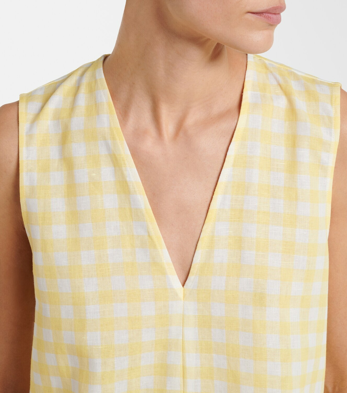 Asceno Gingham linen and cotton minidress