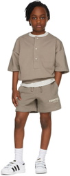 Essentials Kids Taupe Logo Shorts
