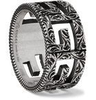 Gucci - Engraved Burnished Sterling Silver Ring - Men - Silver