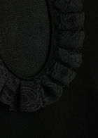 Self-portrait X Christopher Kane Cut-out Fine-knit Bodysuit Black