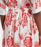 Eres Calie embroidered cotton-blend midi skirt