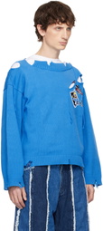 Charles Jeffrey LOVERBOY Blue Clash of Clans Edition Barbarian Patch Sweater